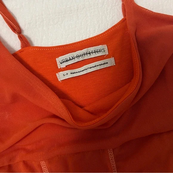 Urban Outfitters Orange corset like cotton cropped tank top - Picture 3 of 4